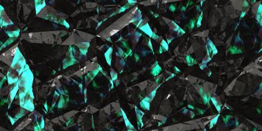 Yeşil mavi siyah parlak renkler kaya taşı doku. Kristal mücevher duvar arka plan. Değerli taş dikişsiz desen.
