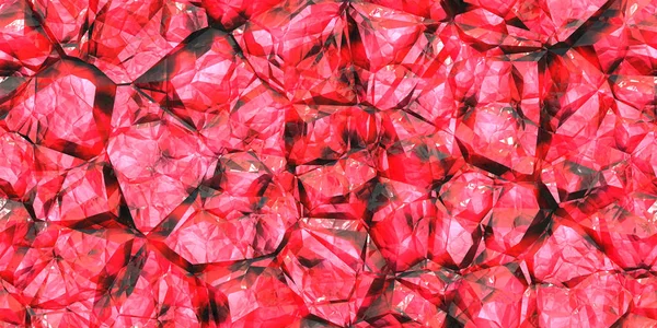 Nahtloses rotes Edelsteinmuster. glänzende Farben Stein Textur. Kristall Edelstein Wand Hintergrund. — Stockfoto