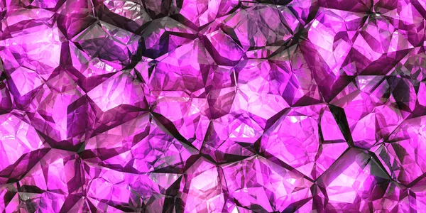 粉红色水晶宝石墙背景。宝石无缝图案。闪亮的颜色岩石石头纹理. — 图库照片
