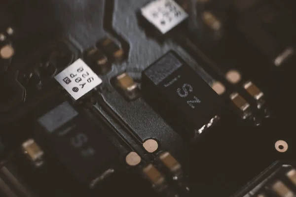 Microchip makró closeup háttér. — Stock Fotó