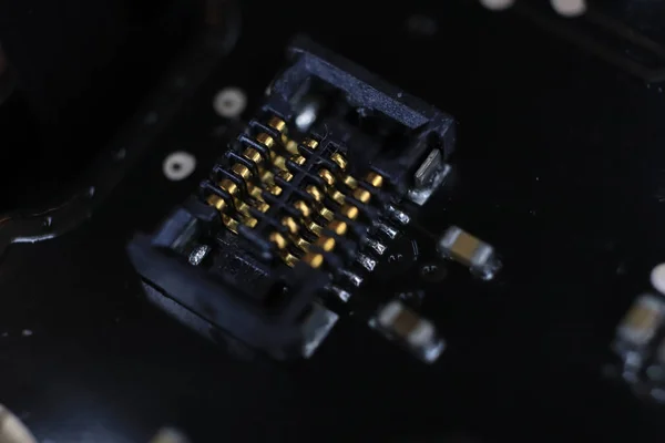 Microchip macro close-up achtergrond. — Stockfoto