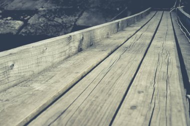 Ahşap kalasköprü makro arka plan