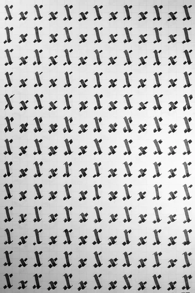 Handschrift zwart-wit symbool vulling patroon. Kalligrafische letter X leervaardigheden papier pagina. Kalligrafie letters x achtergrond. Belettering praktijk schrijven werkblad. — Stockfoto