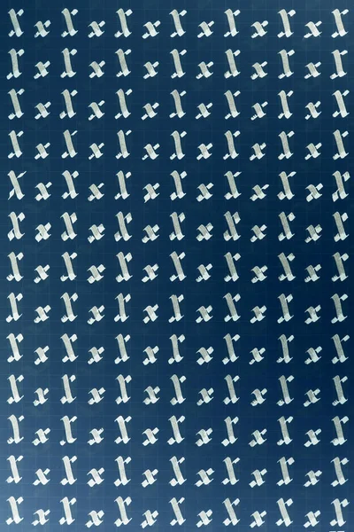진한 파란색 연습 쓰기 워크 시트에 흰색 으로 문자. 필기 기호 채우기 패턴입니다. 서예 문자 X 학습 기술 종이 페이지. 서예 문자 x 배경. — 스톡 사진