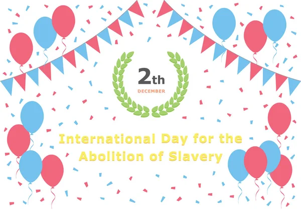 Día Internacional Para Abolición Esclavitud Diciembre Ilustración Tarjeta Postal Felicitación — Vector de stock