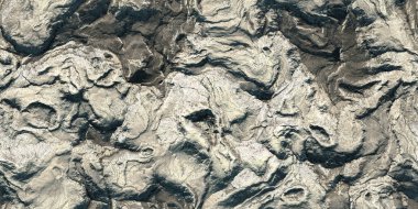 Arka planda 3 boyutlu çıplak kaya coğrafyası dağ haritası var. Tepe manzaralı arazi biçimi. Peyzaj topoğrafyası üst görünüm dokusu.