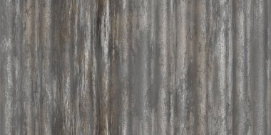 Kirli kırsal gri çit arka planı. Tırtıklı metalik yüzey. Dalgalı demir duvar deseni. Flütlü metal eskrim arka planı. Oluklu metal dokusu.