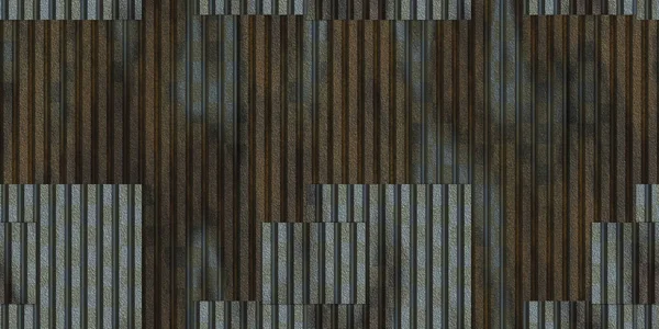 Wet Fluted Metal Fencing Backdrop Corrugated Metal Texture Crimp Fence — Stock Photo, Image