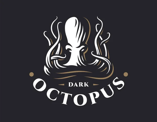 Logotipo Octopus - ilustração vetorial. Desenho do emblema — Vetor de Stock