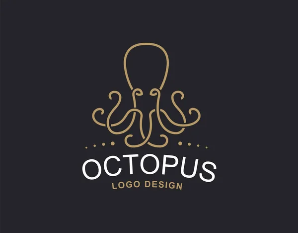 Logotipo Octopus - ilustração vetorial. Desenho do emblema — Vetor de Stock