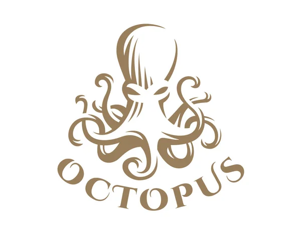 Logotipo Octopus - ilustração vetorial. Desenho do emblema —  Vetores de Stock