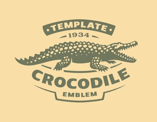 Logotipo de crocodilo - ilustração vetorial. Projeto de emblema de jacaré — Vetor de Stock