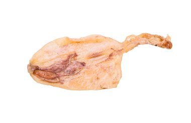 Kurutulmuş mürekkep balığı beyaz arkaplanda izole edildi