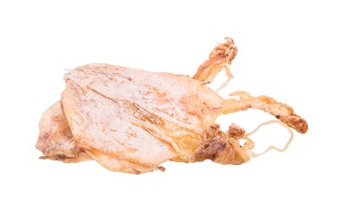 Kurutulmuş mürekkep balığı beyaz arkaplanda izole edildi