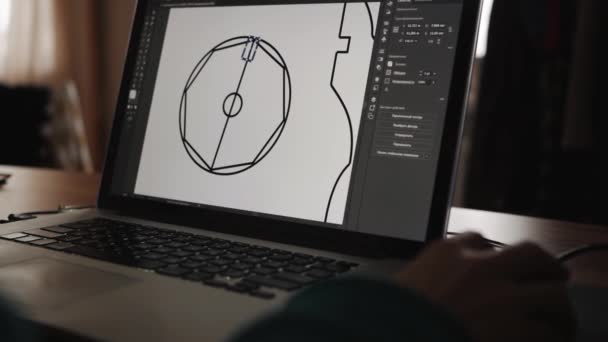 Architecte au travail avec un logiciel cad avec un ordinateur portable — Video