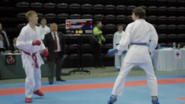 Internationaler offener Karate-Cup. Minsk, Weißrussland. — Stockvideo