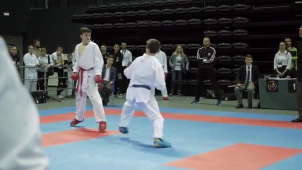Mezinárodní otevřený karate pohár. Minsk, Bělorusko. — Stock video