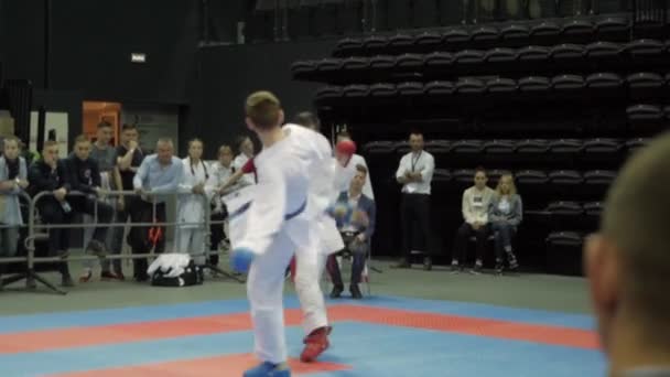 Uluslararası açık karate kupası. Minsk, Beyaz Rusya. — Stok video
