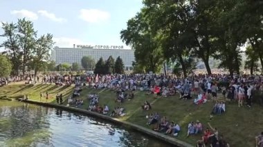 Minsk 'teki en büyük muhalefet protestosu.