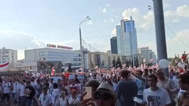 Minsk 'teki en büyük muhalefet protestosu.
