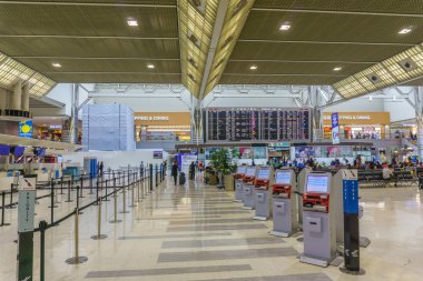 Tokyo, Japonya - 23 Nisan 2018: Japonya'nın Inside Narita Havaalanı terminal 2. Narita Havaalanı baskın Uluslararası Havaalanı Japonya'dır.