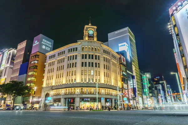 Tokyo Japan September 2018 Verkehr Ginza Distrikt Ginza Ist Tokyos — Stockfoto