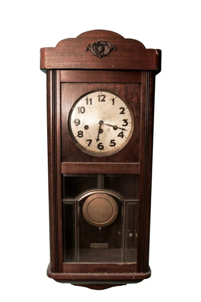 Vintage grandfather clock isolated