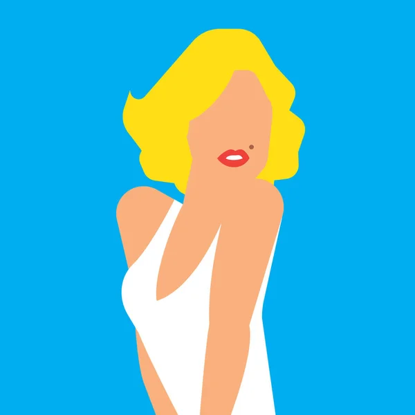 Portrait Femme Blonde Sexy Vecteur — Image vectorielle
