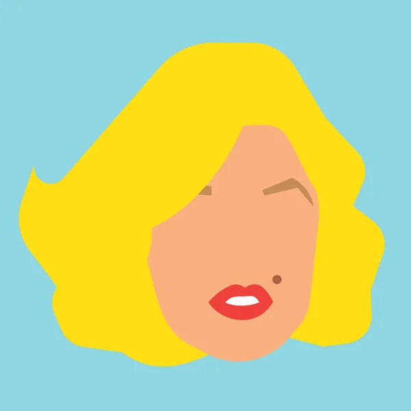 Красива Блондинка Обличчям Векторні Ілюстрації — стоковий вектор