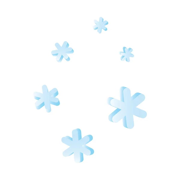 Flying Snowflakes Vector Illustration — Stock Vector
