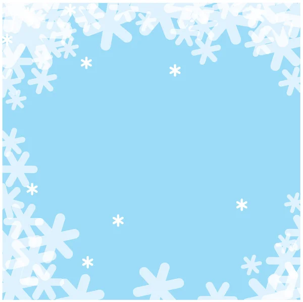 Ventana Congelada Copos Nieve Marco Fondo Ilustración Vectorial — Vector de stock