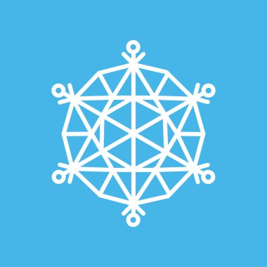 Beyaz kar tanesi simgesi. Vektör çizim