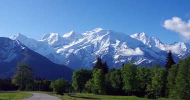 Mont Blanc ve Aiguille du Midi Fransa Alpleri'nde