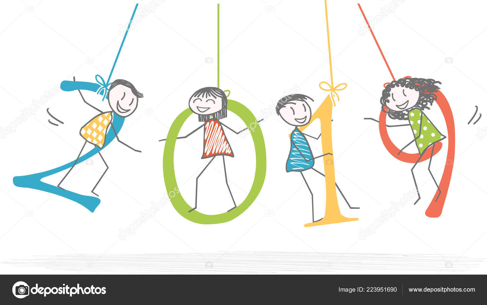 People 2019 Figures New Year Stock Vector People 2019 Figures New Year Stock Vector
