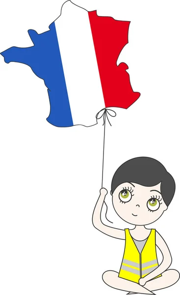 Eine Person Einer Gelben Weste Hält Die Landkarte Von Frankreich — Stockvektor