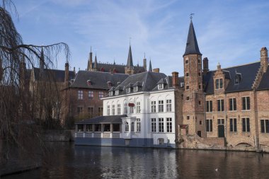 Bruges Belçika sahildeki eski tipik evleri