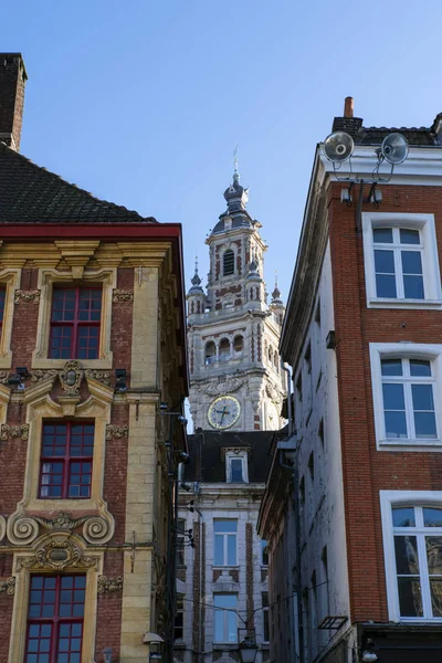 Historisk Byggnad Och Klocktornet Centrum Lille Frankrike — Stockfoto