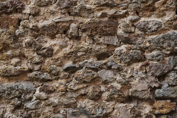 Fundo Uma Parede Medieval Feita Pedra Rústica Velha — Fotografia de Stock