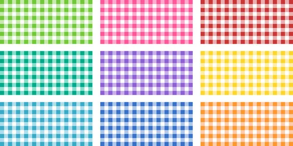 Square Vichy Fabrics Different Colours — Stock Vector