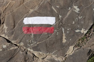 Yürüyüş parkurunda doğru yönü gösteren işaret