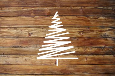 Yeşil rustik ahşap arka plan üzerinde beyaz köknar