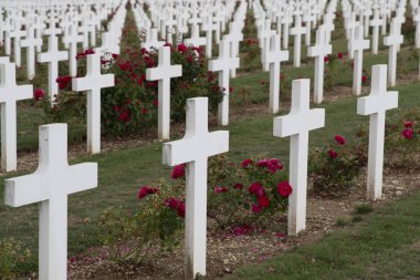 Verdun, Fransa 'da bir askeri mezarlıkta Beyaz Haç