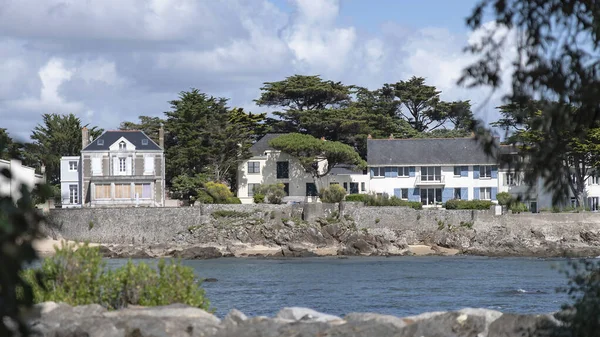 Wild coast and seaside houses in Brittany