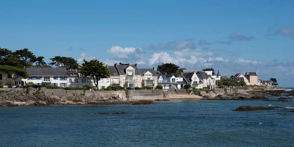 Wilde Küste Und Häuser Meer Der Bretagne — Stockfoto