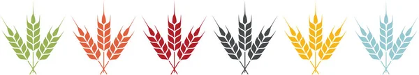 農業用小麦の耳の色のアイコン — ストックベクタ