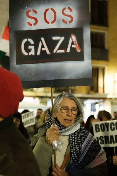 Decenas Personas Protestan Durante Manifestación Contra Invasión Palestina Marzo 2024 —  Fotos de Stock