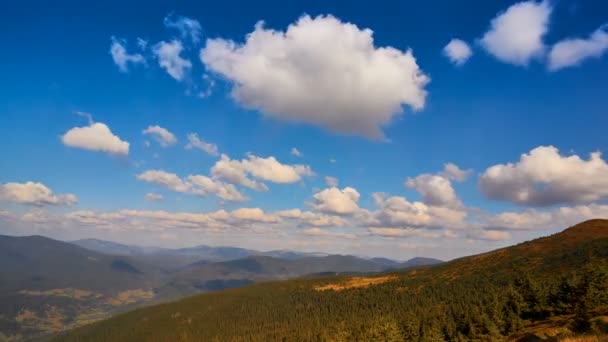 Luchtfoto Tijd Verstrijken Van Berg Wolken — Stockvideo