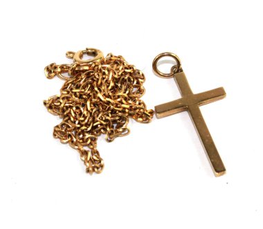 Beyaz arka plan üzerinde Vintage kolye broş antika mücevher