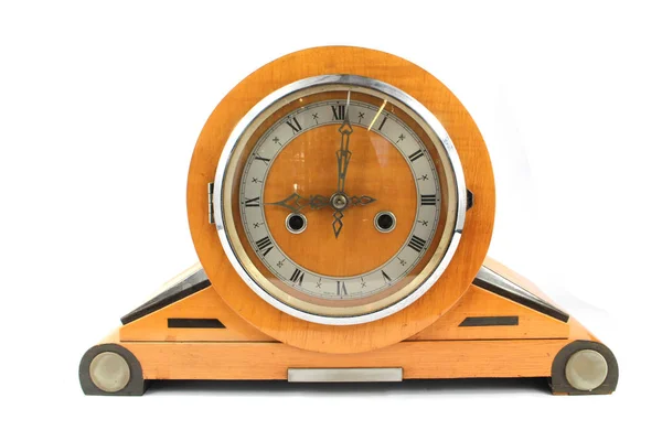 Vintage Antike Uhr Uhr Zeitmesser Auf Weißem Hintergrund — Stockfoto