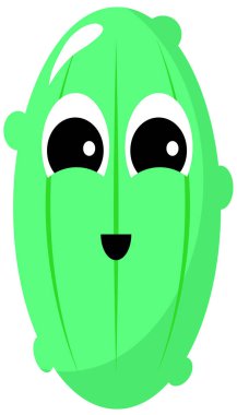 Sevimli yeşil turşu Kornişon illüstrasyon vektör